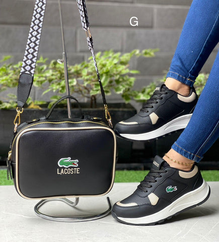 ZAPATILLAS + BOLSO MUJER LACOSTE - Mega Tienda