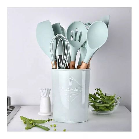 Set Utensilios de Cocina 12 Piezas + Regalo organizador giratório™ - Mega Tienda