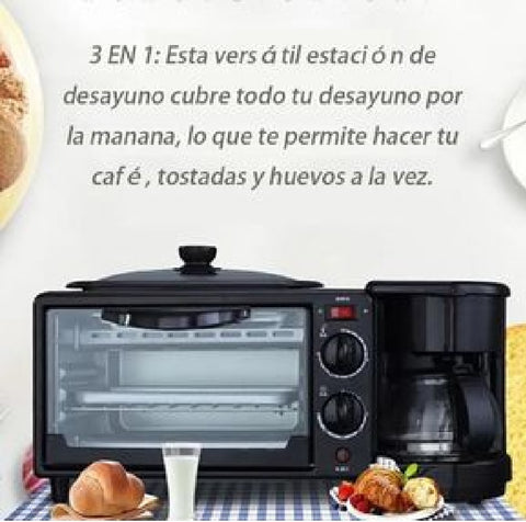 Cafetera parrilla horno 3 EN 1 - Mega Tienda