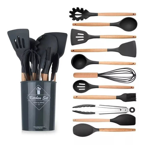 Set Utensilios de Cocina 12 Piezas + Regalo organizador giratório™ - Mega Tienda