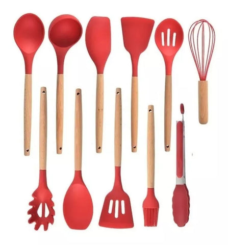 Set Utensilios de Cocina 12 Piezas + Regalo organizador giratório™ - Mega Tienda