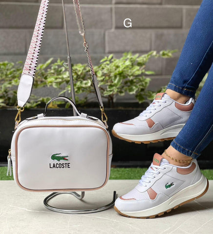 ZAPATILLAS + BOLSO MUJER LACOSTE - Mega Tienda