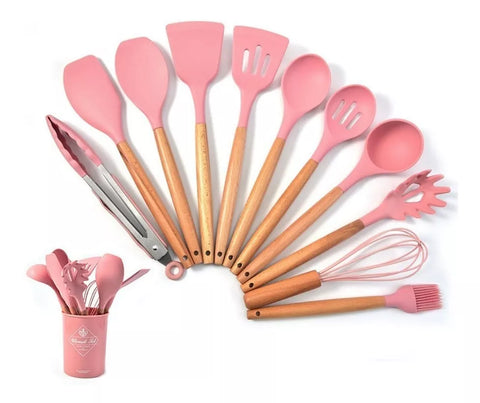 Set Utensilios de Cocina 12 Piezas + Regalo organizador giratório™ - Mega Tienda