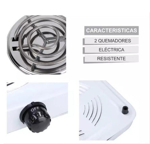 Estufa Electrica De 2 Puestos 5 Niveles - Mega Tienda