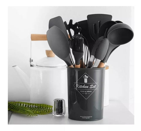 Set Utensilios de Cocina 12 Piezas + Regalo organizador giratório™ - Mega Tienda